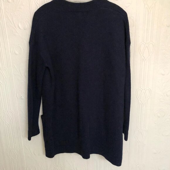 Seasalt edge to edge long cardigan navy wool cotton mix size 14 UK or size 10 US - Picture 2 of 2